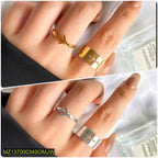 4 Pcs Trendy Aeroplane Shape Rings Set