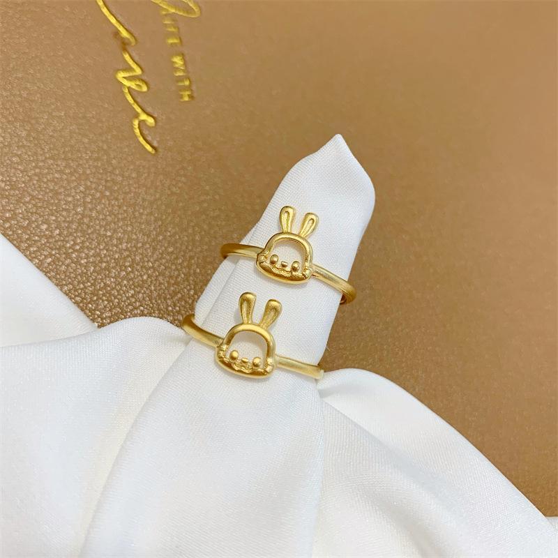Trendy Bunny Design Adjustable Ring, Pack Of 2